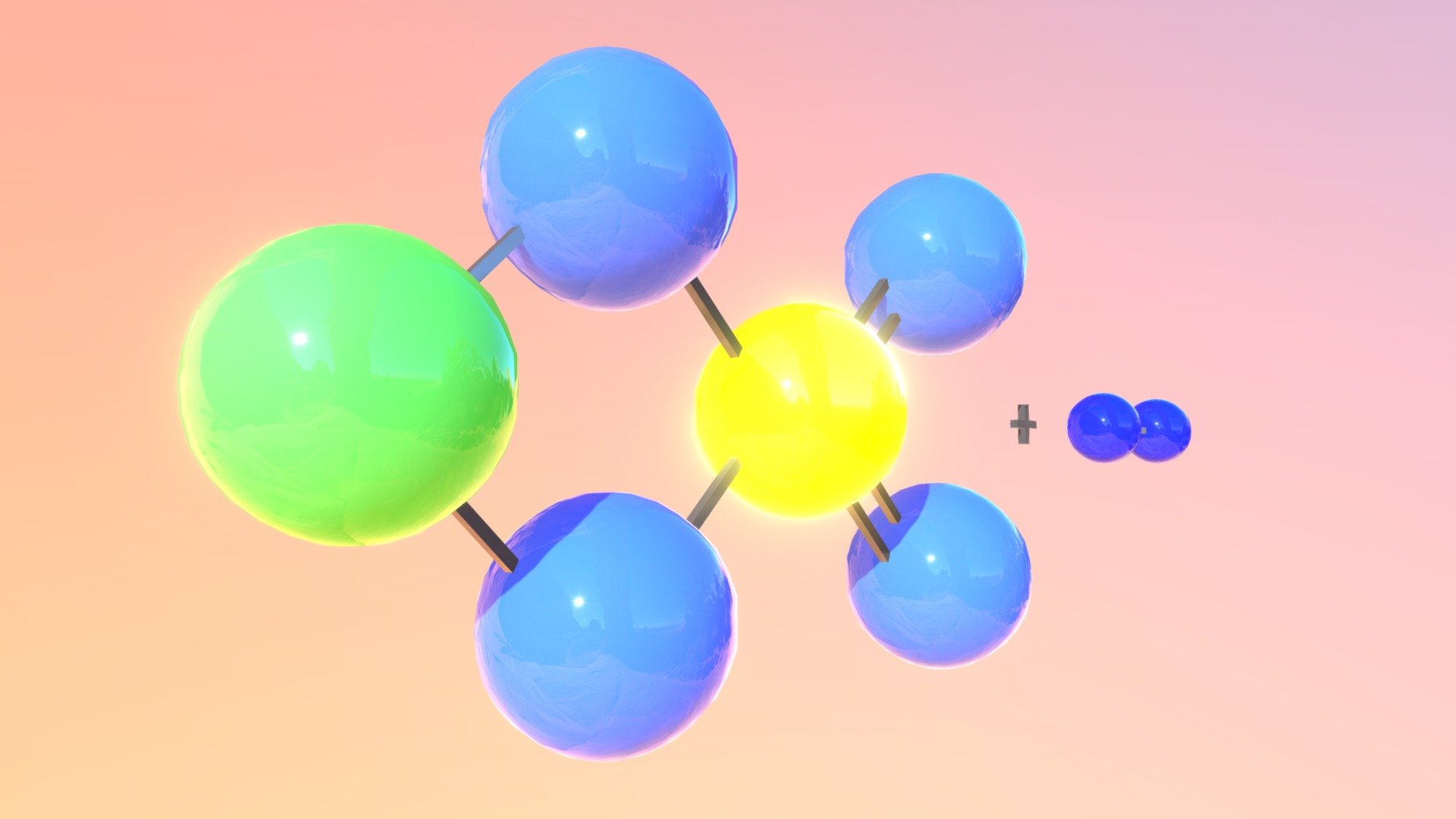 Chemical reaction: Zn + H2SO4 = ZnSO4 + H2 - 3D model by XReady Lab ...