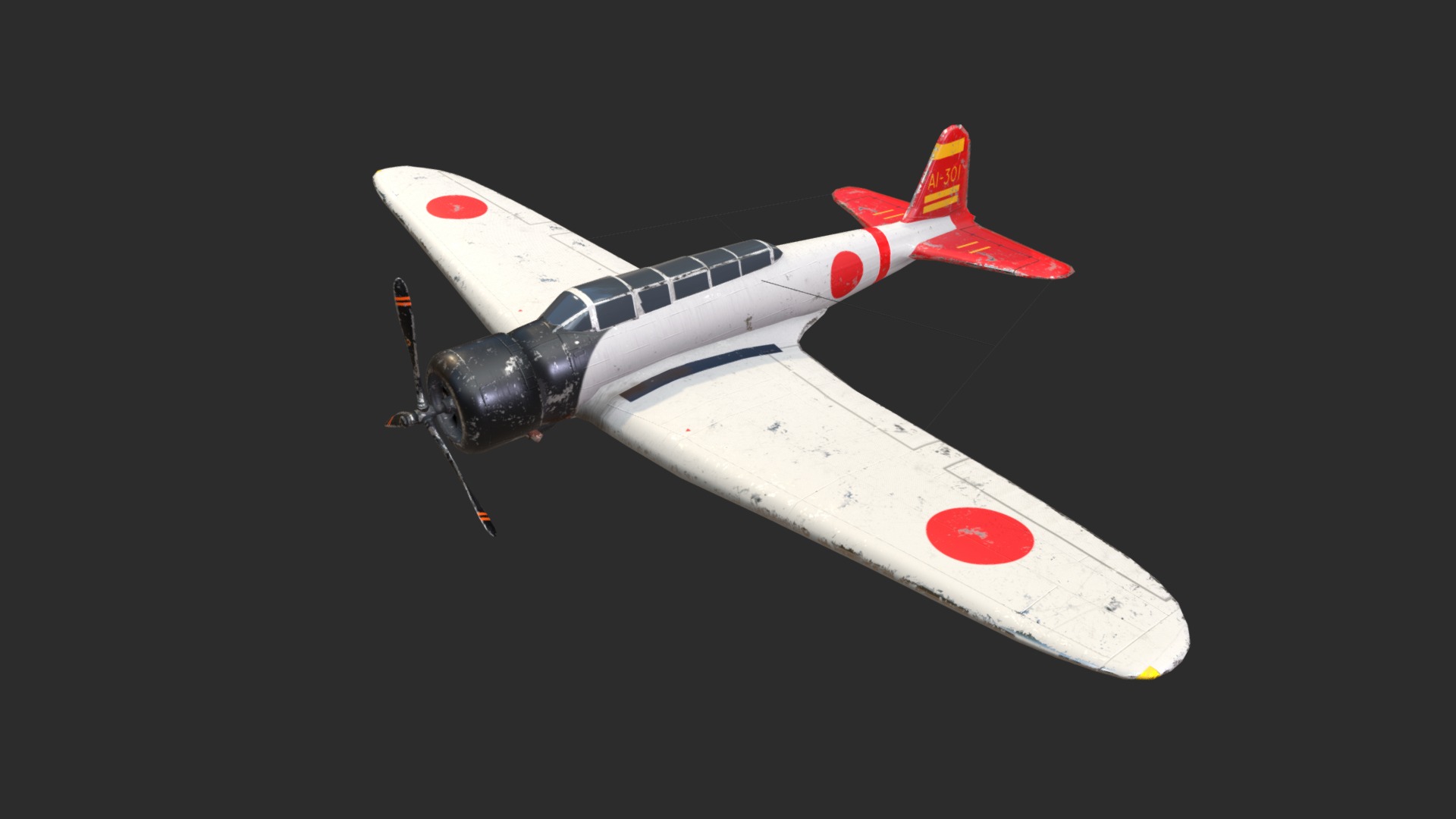 3D model Nakajima B5N2 Kate (Pearl Harbor 1941) - This is a 3D model of the Nakajima B5N2 Kate (Pearl Harbor 1941). The 3D model is about a white and red airplane.