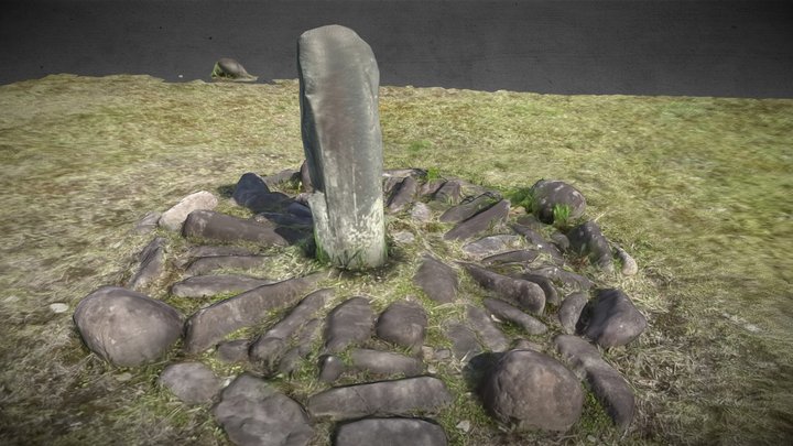 Sundial feature at Oyu Stone Circle, Akita Japan 3D Model