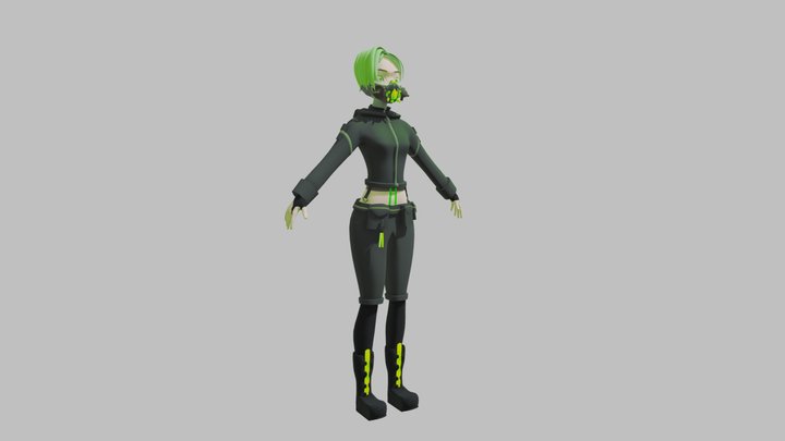 Cyberpunk Girl 3D Model