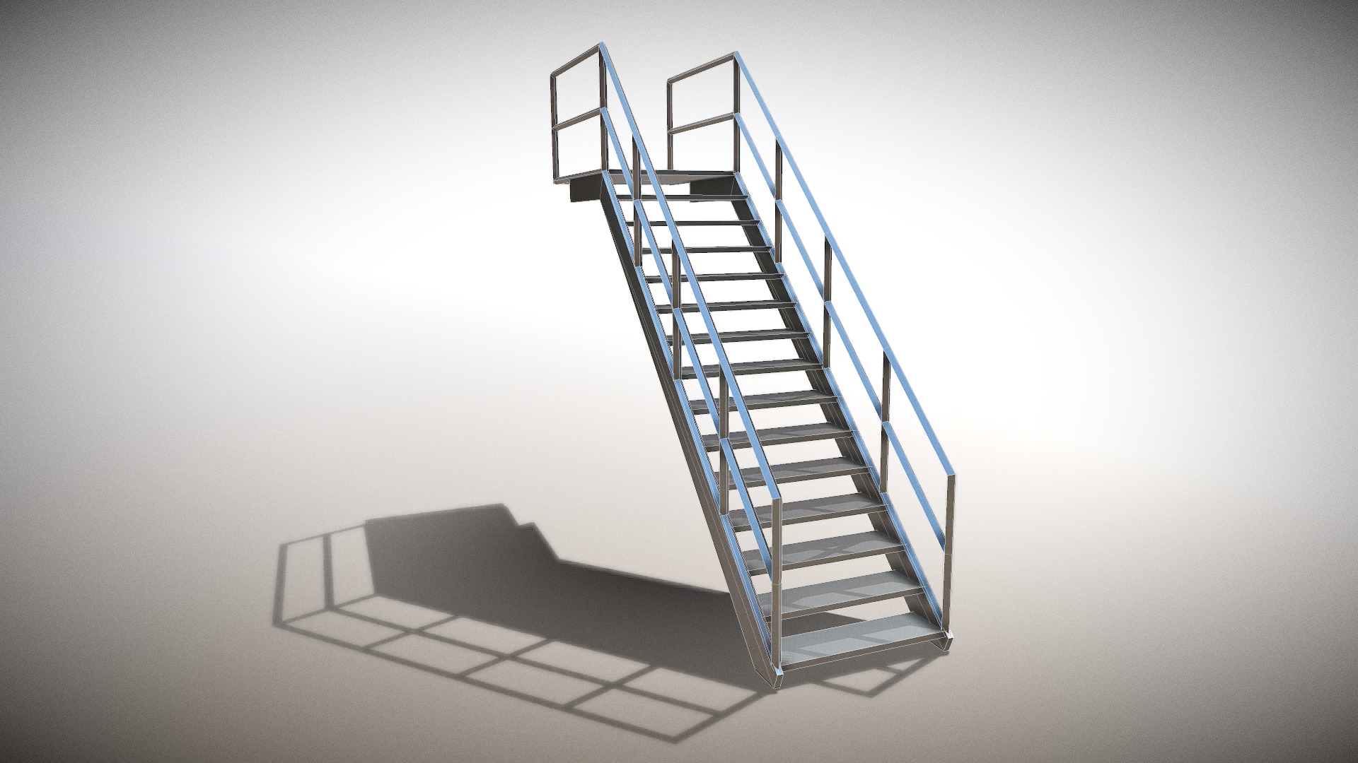 3D model Lowpoly Metal Stair - This is a 3D model of the Lowpoly Metal Stair. The 3D model is about a ladder on a white background.