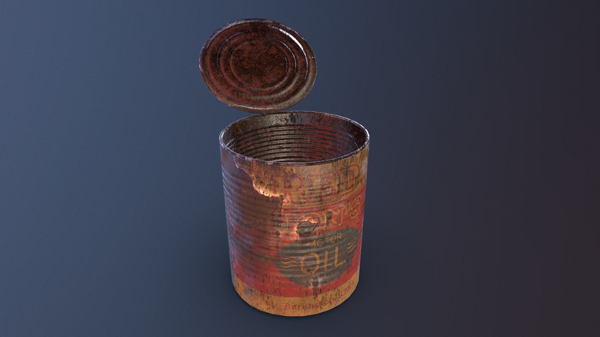 3D model Old oil can - This is a 3D model of the Old oil can. The 3D model is about a close-up of a jar.