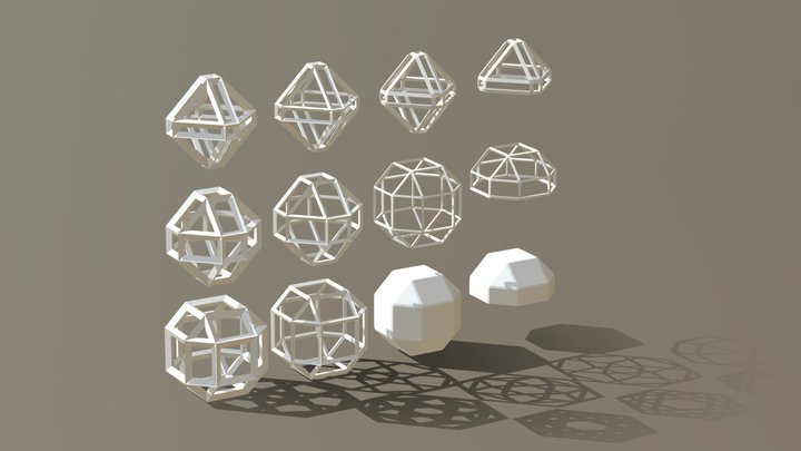 Cube Bevel Wireframe 3D Model