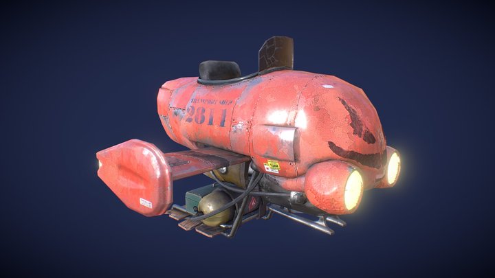 Cartoon ship 3D Model
