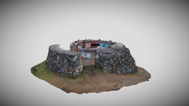 Ilmatorjunta tykkipatteri 3D Model