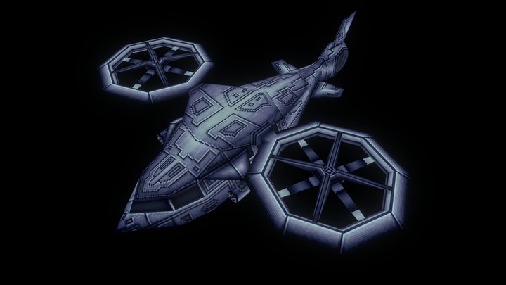 X-90 Talon Helicopter (low poly) 3D Model
