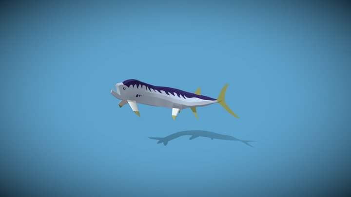 Low Poly Xiphactinus 3D Model
