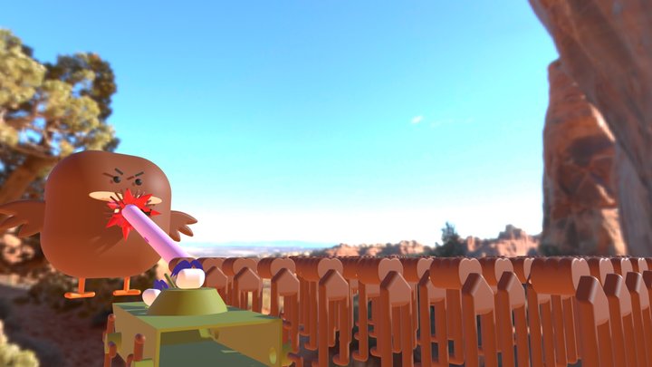 Hunt of an angered wild benis bird 3D Model