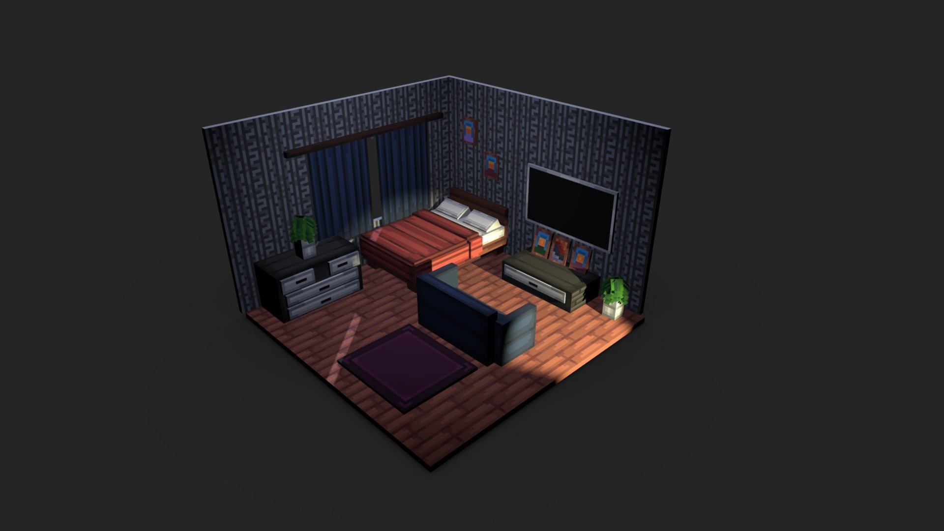 Bed Room - 3D model by Mat (@John.Matthew.Capadocia) [9ce5365] - Sketchfab