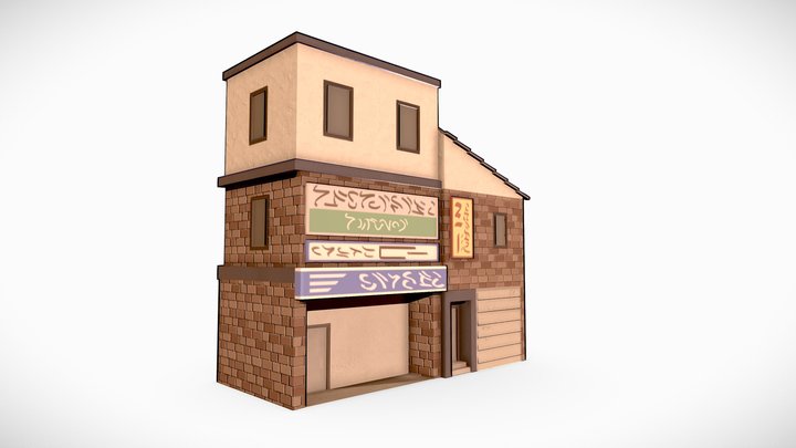 Cel Shaded Shop 3D Model