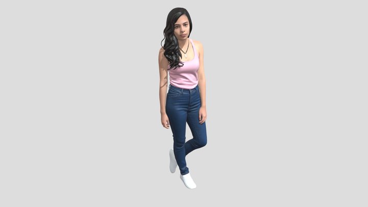 Casual Pink Tank Portrait – Kostenloses 3D-Modell STL