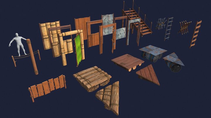 SM_raft_parts_01 3D Model