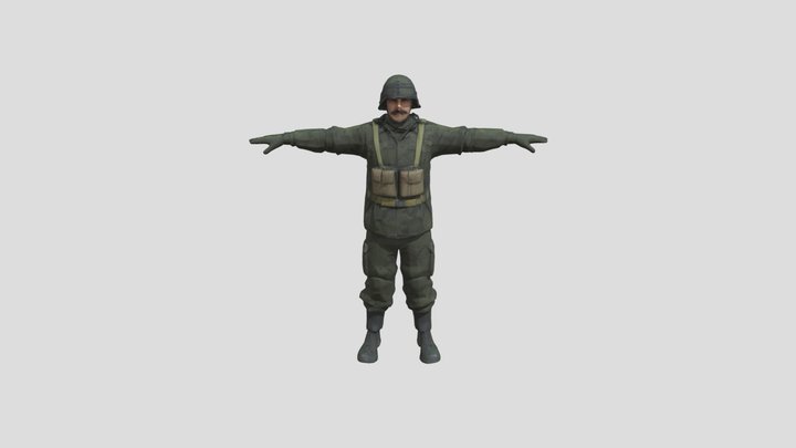 Türk askeri T-pose 3D Model