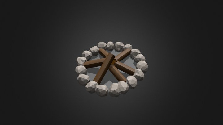 Celestial - Low Poly Camp Fire 3D Model