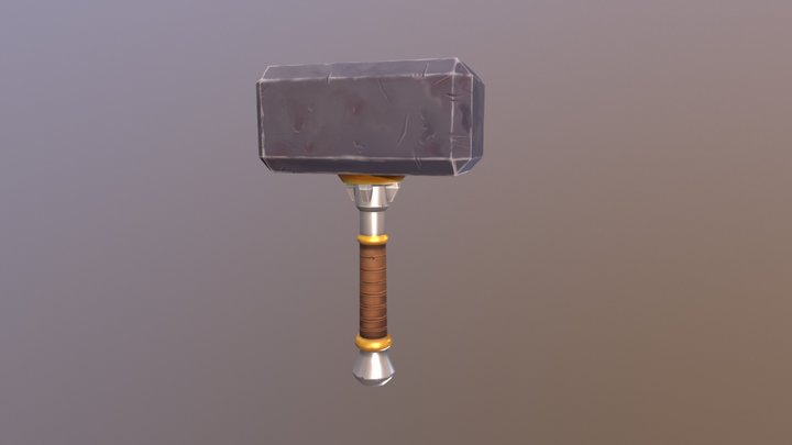 Hand Painted Hammer 3D Model