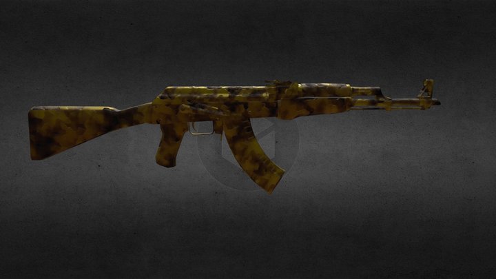 AK47 Golden Patina 3D Model