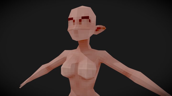 Ultra Low Poly Elf Body Base Model 3D Model