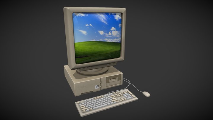 90s Pc Desktop style 02 Low-poly 3D model 3D Model