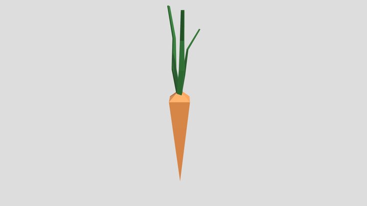 Low Poly Carrot 3D Model