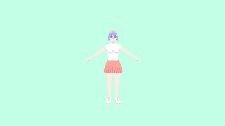 Lowpoly dancer Character 3D Model