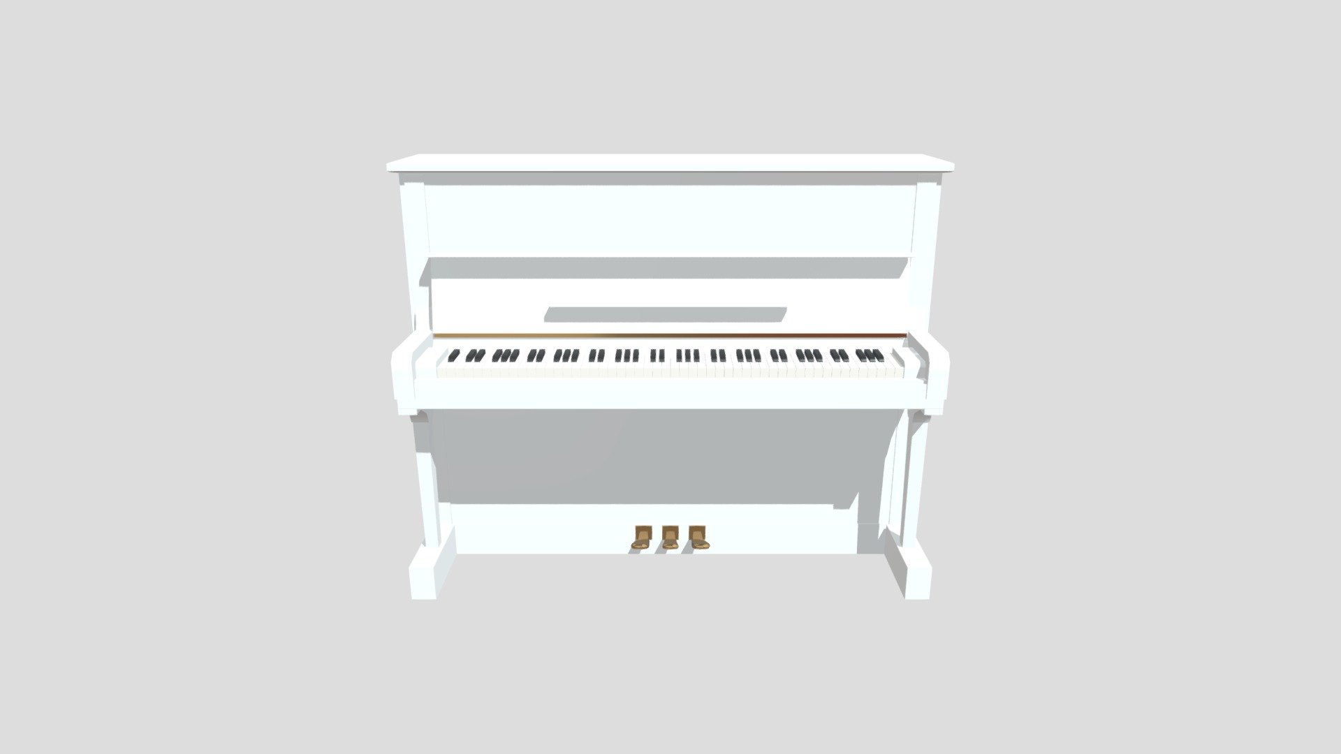 White Piano Low Poly