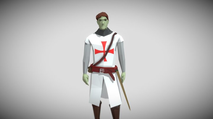 Lowpoly Crusader 3D Model