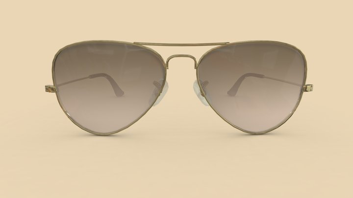 Classic Gradient Aviator Sunglasses Low Poly PBR 3D Model