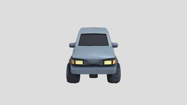 Futuristic Low-Poly City Cars 3D Model