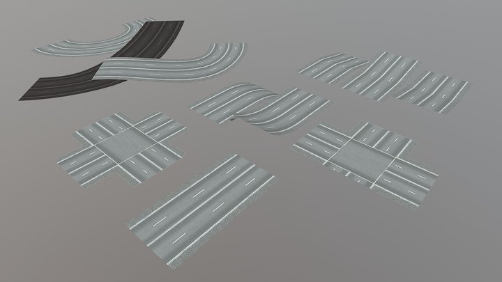 Simple Road models 3D Model