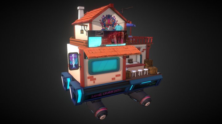Asian Stylized House 3D Model