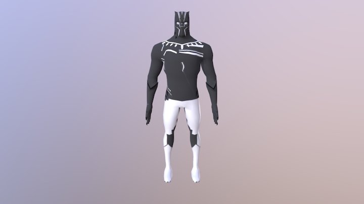 black panther head textured 3D Model