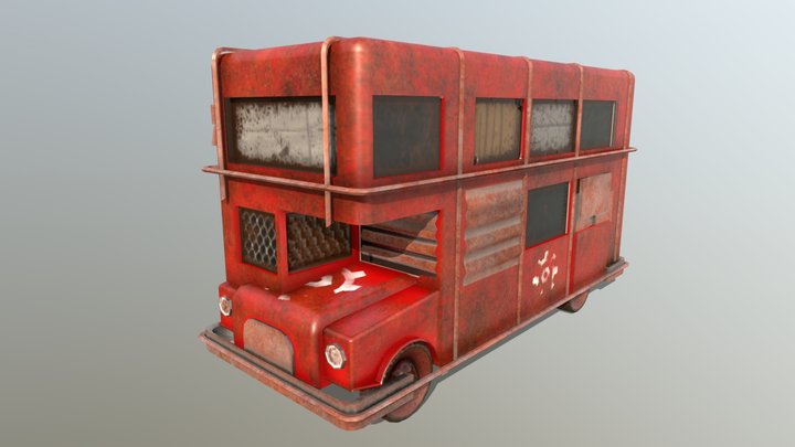 Old British bus 3D Model