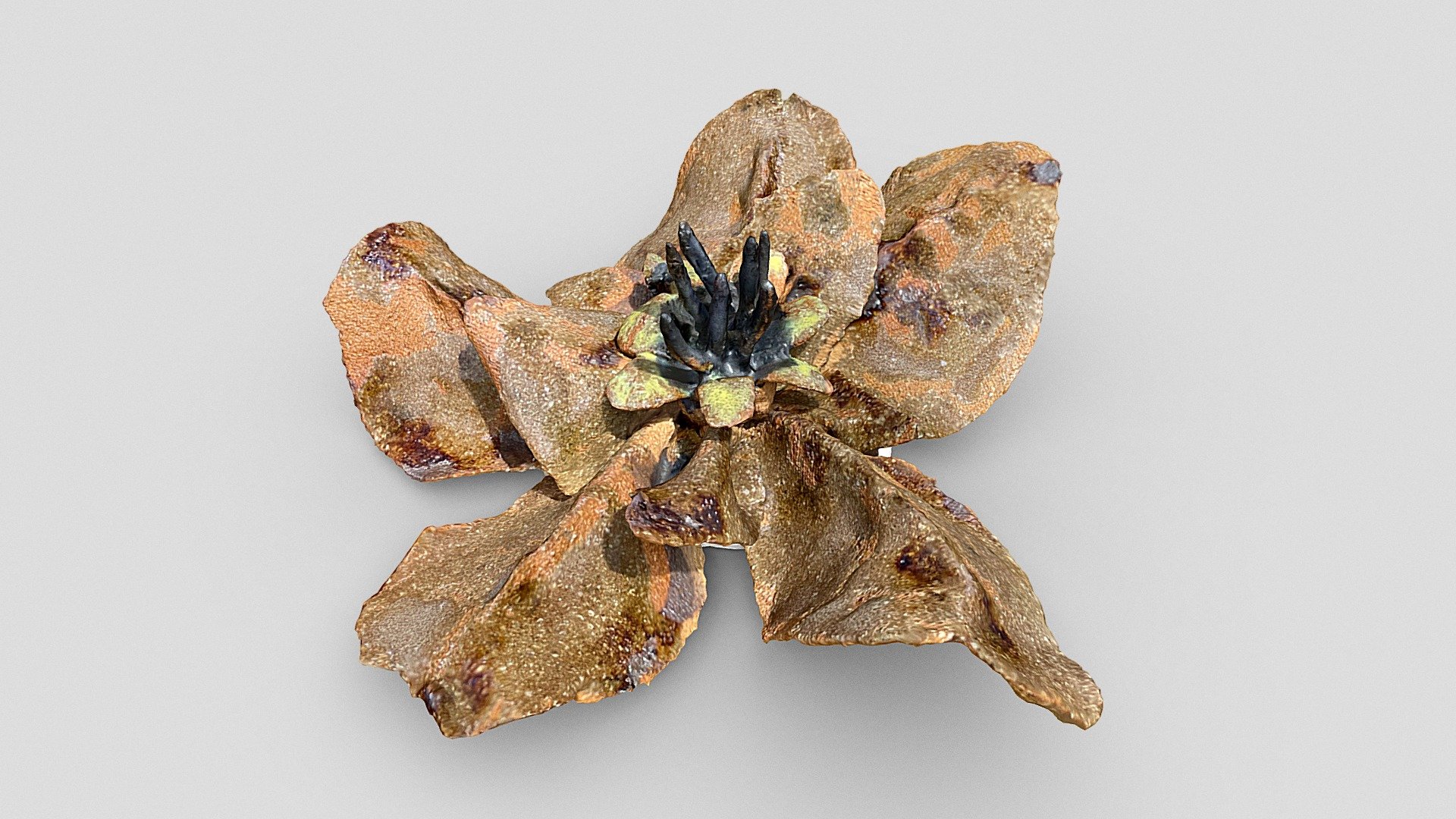 Sculpted flower - Brown