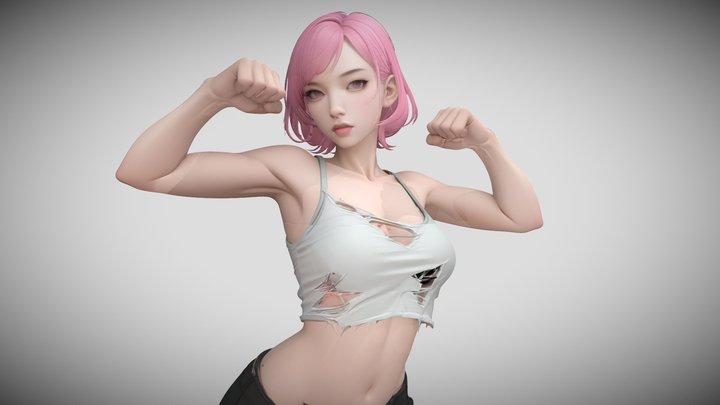 Gorgeous japanese Fight 3D Model