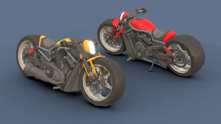 Low- Poly Motorcycle # 3 3D Model