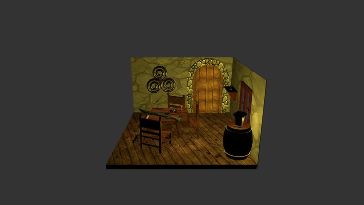 Medieval Style Table Scene 3D Model