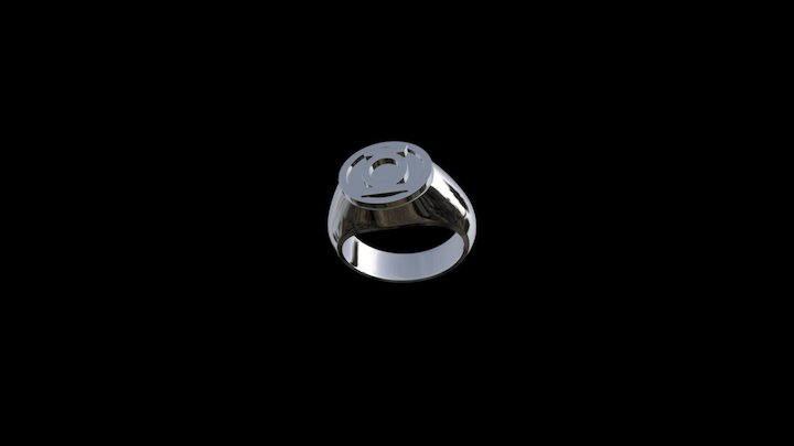 Custom Green Lantern Ring Preview 3D Model