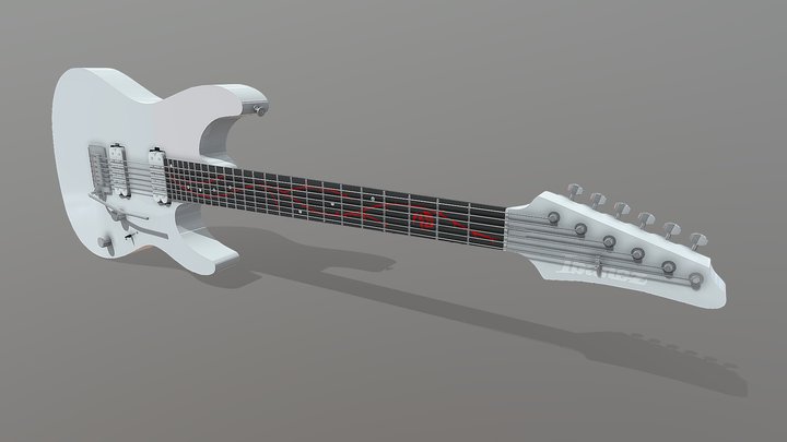 Silver Rose Neck Guitar
