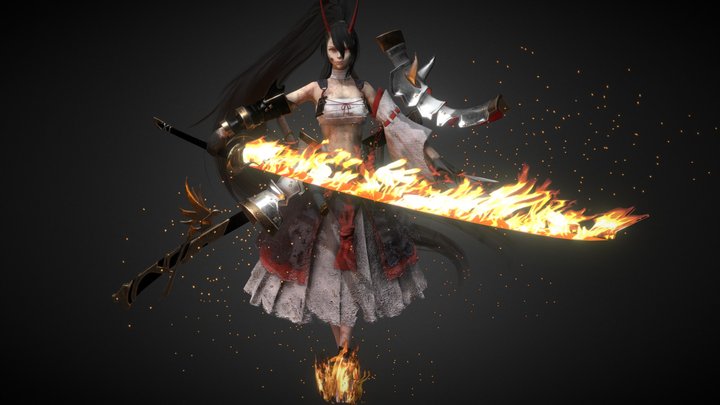 Warrior Girl 3D Model