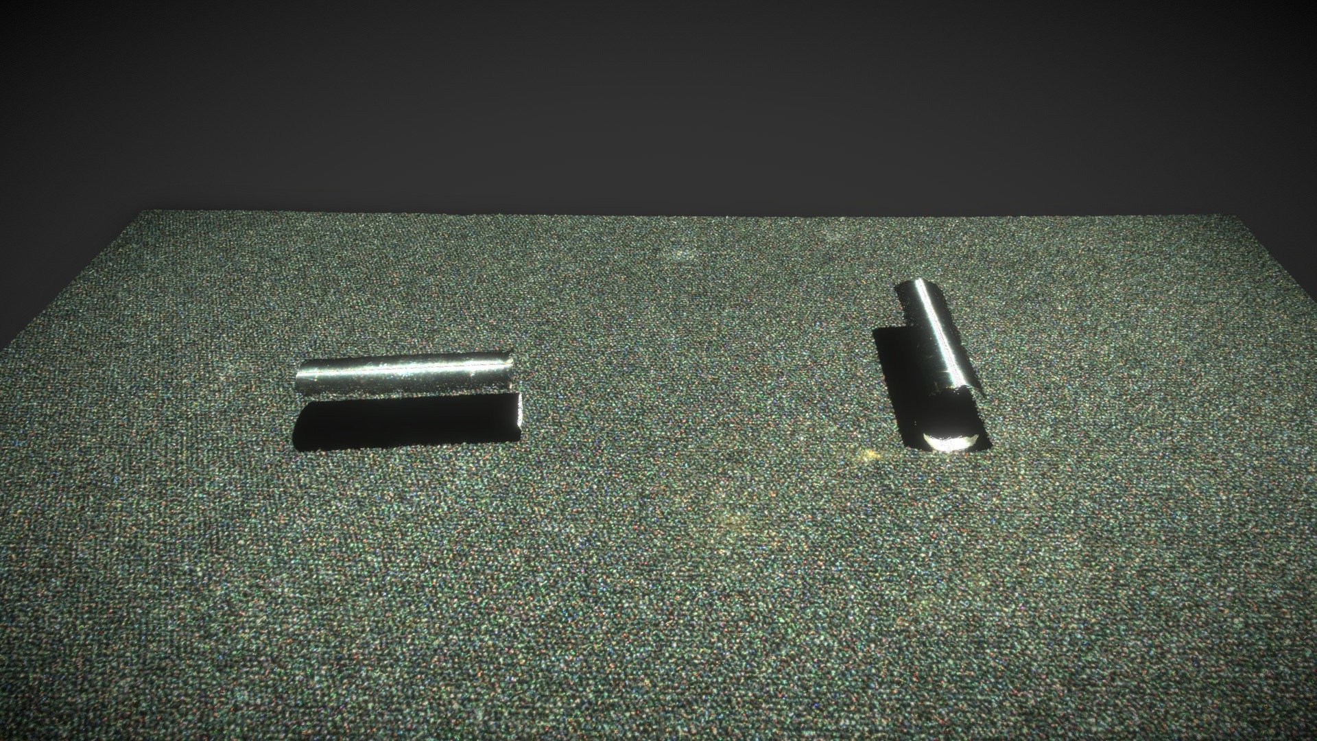 Polished steel cylinder seen from 1m