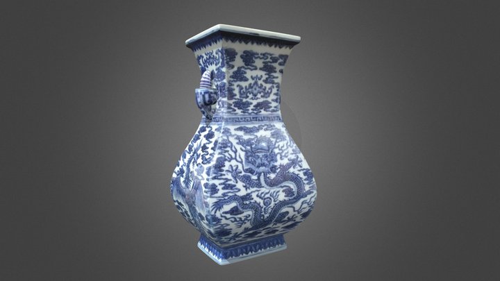 The blue and white porcelain of China 3D Model