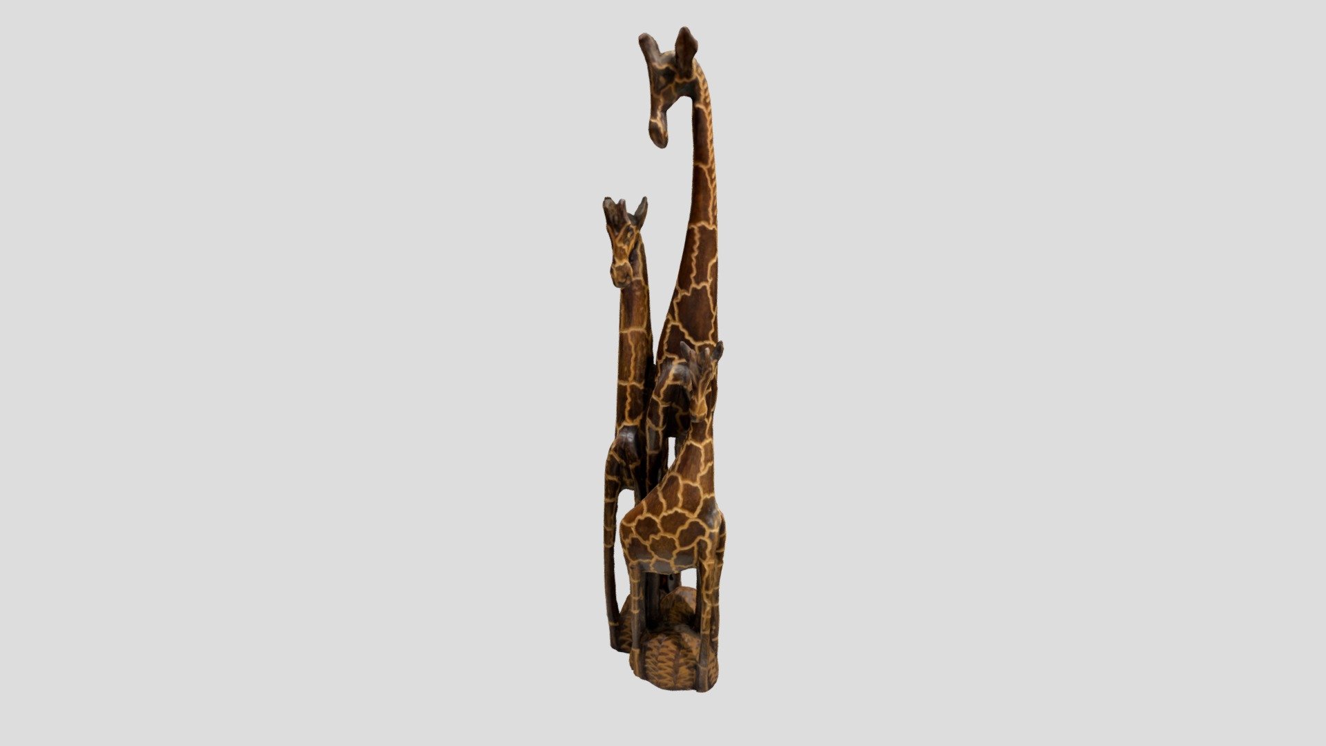 Giraffes Wood Sculpture