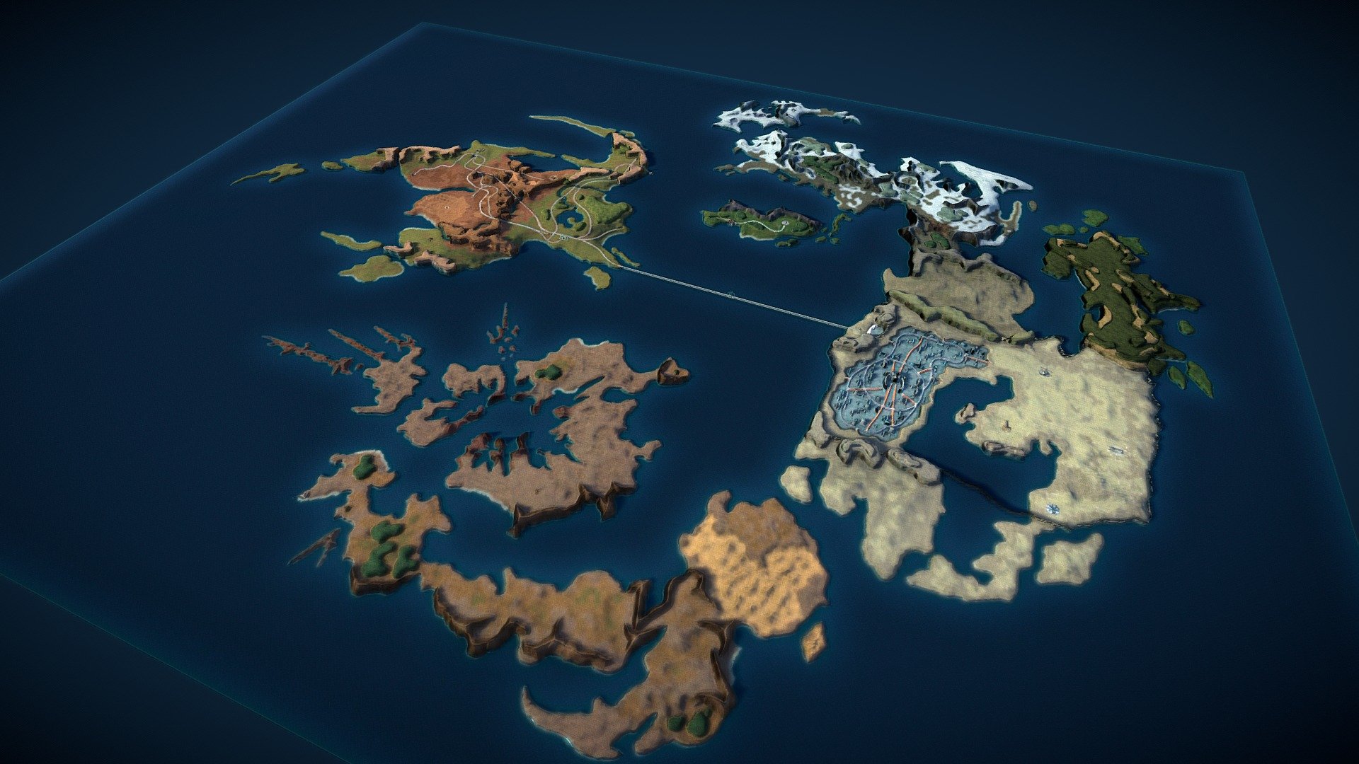 A 3d map of the world from the game Final Fantasy VIII. 