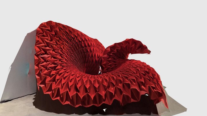 Red paper serpent 3D Model