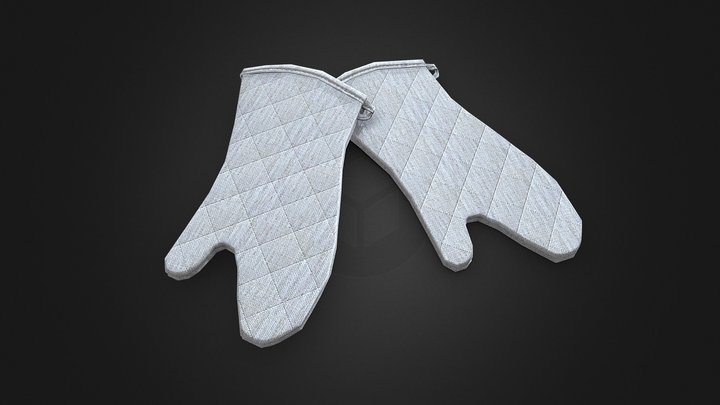 Oven Mitts Low Poly 3D Model