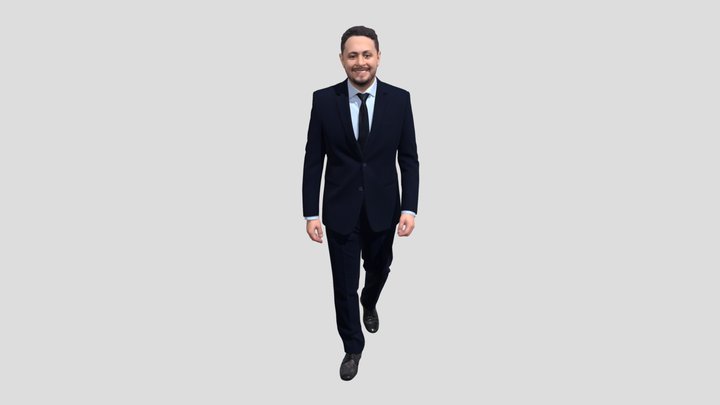 Confident Professional in a Navy Suit – Modèle 3D gratuit STL