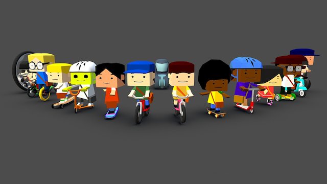 Paper Hero - Mobile - Cartoon Characters 3D Model