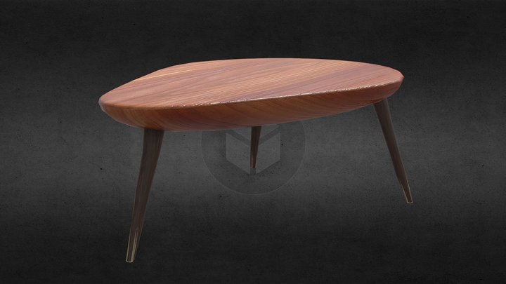 Retro Wood Coffee Table 3D Model