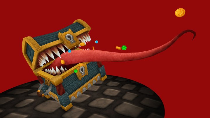 Hand-Painted Mimic 3D Model
