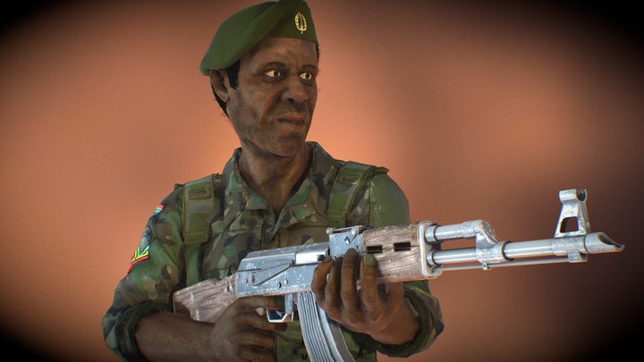 African Soldier 3D Model